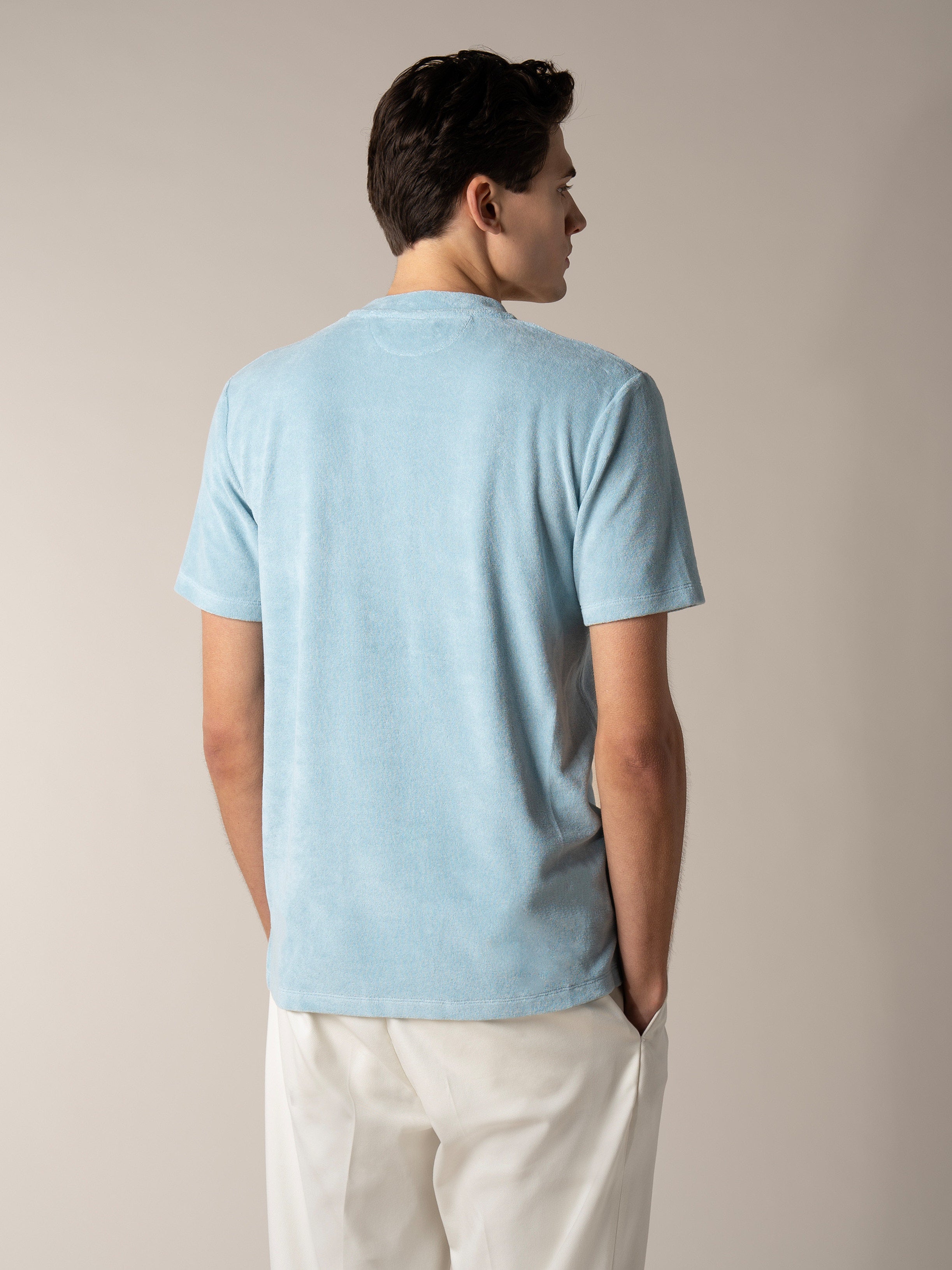 Blue Turquoise Terry Towelling T-Shirt