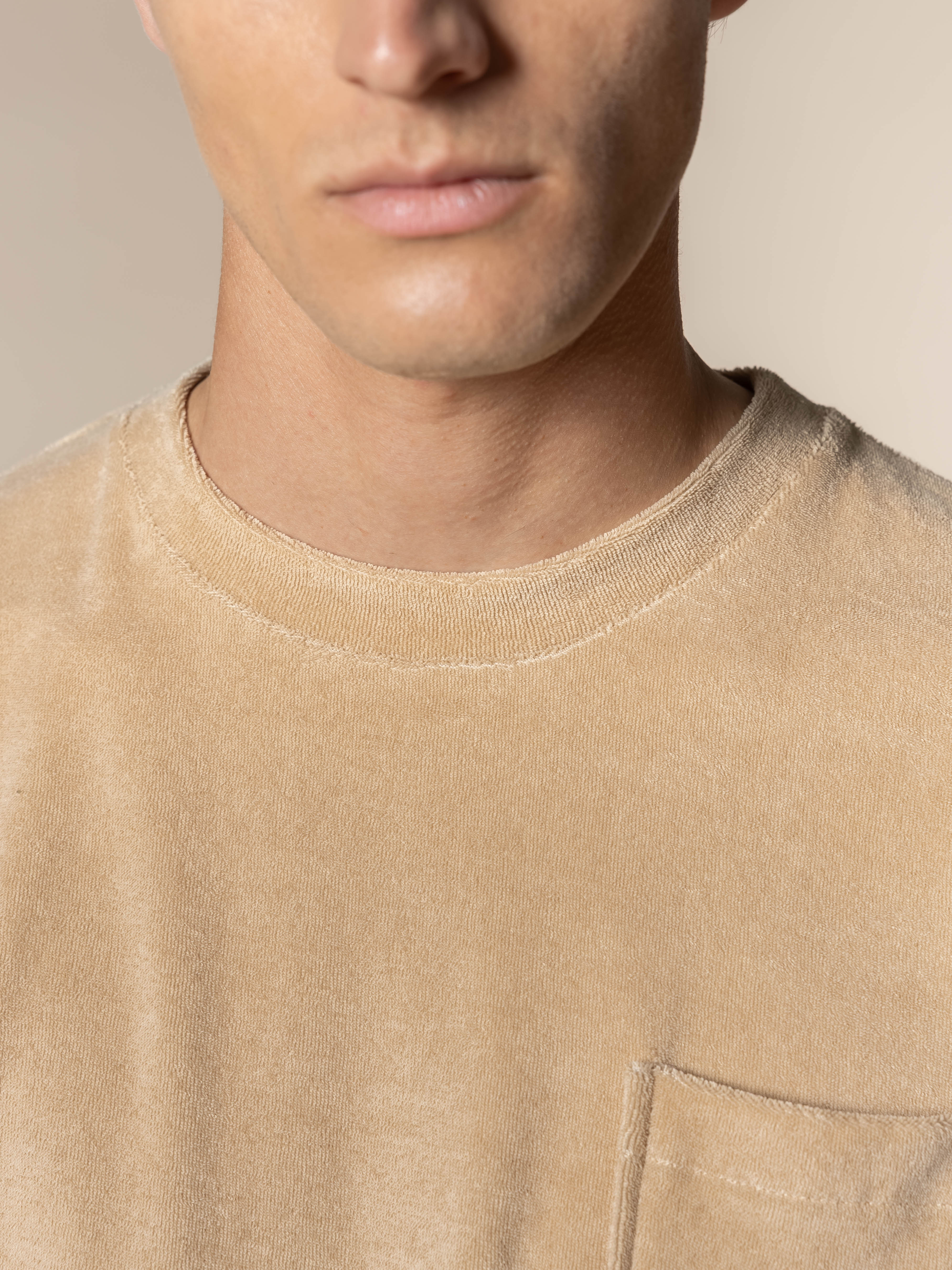 Beige Terry Towelling T-Shirt