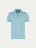 Blue Turquoise Linen Polo Shirt
