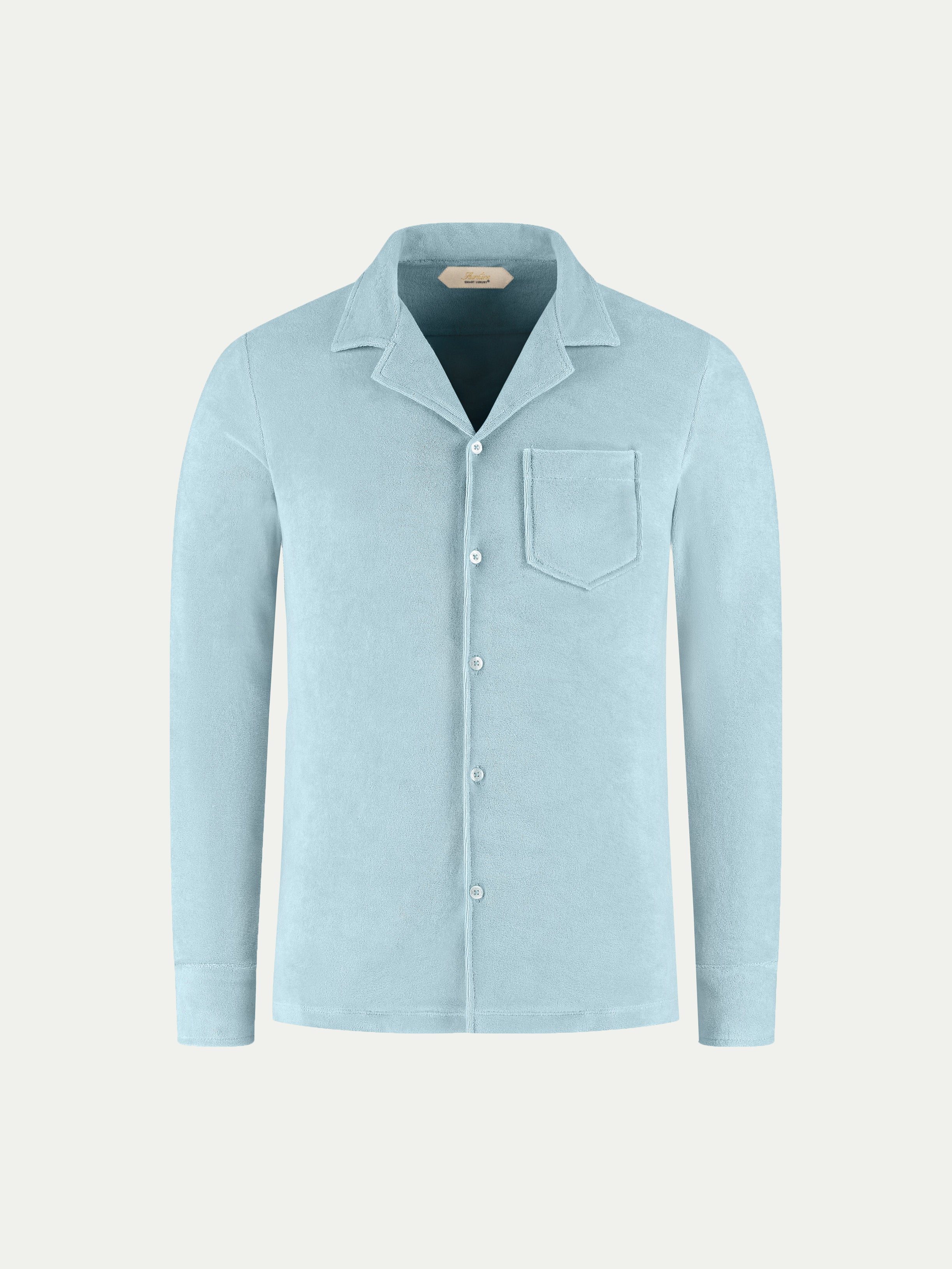 Blue Turquoise Terry Towelling Resort Shirt